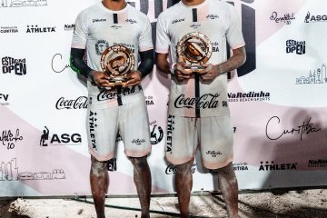 Eles têm o molho! Índio e Felipe são bicampeões do Estação Open Curitiba e consagram a Bahia no topo do futevôlei nacional